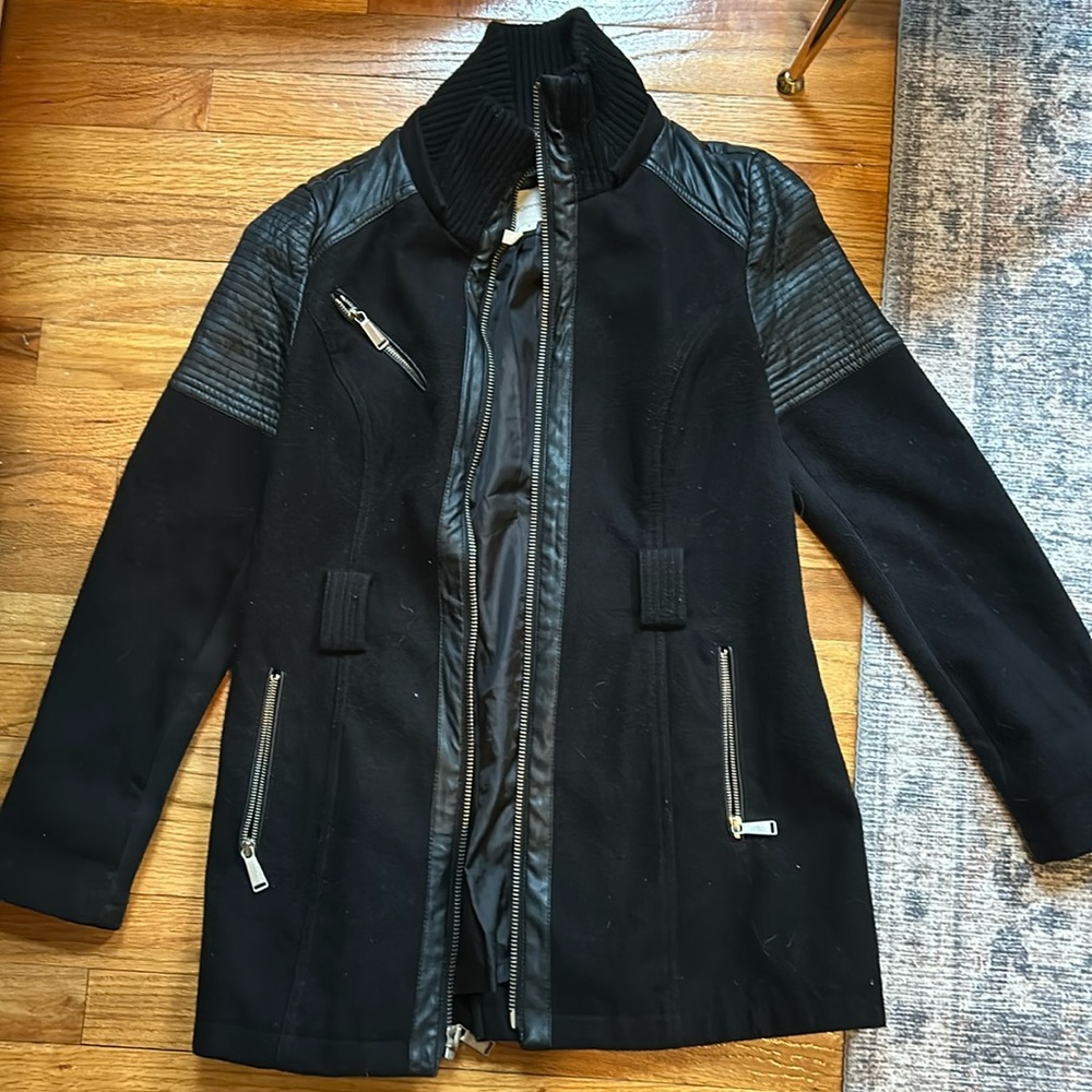 BCBG jacket with leather